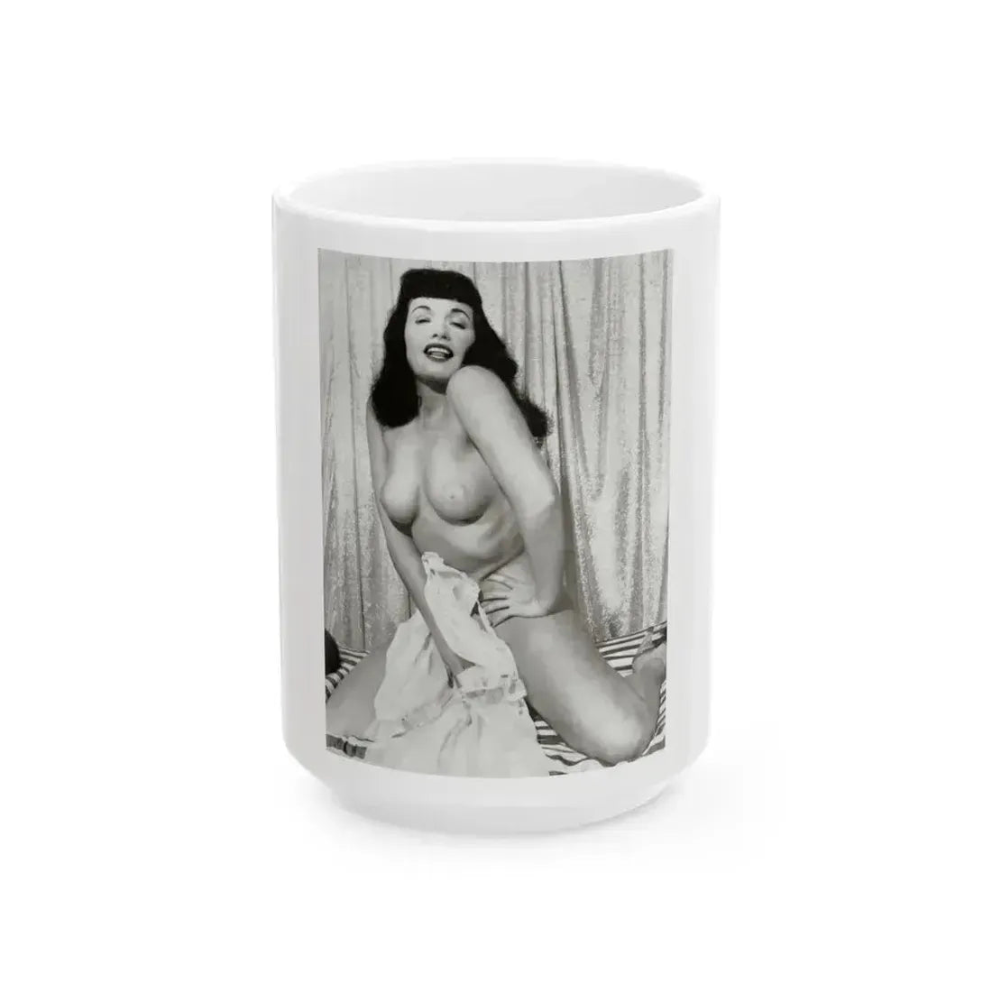 Bettie Page #669 (Vintage Female Icon) White Coffee Mug 15oz - Go Mug Yourself