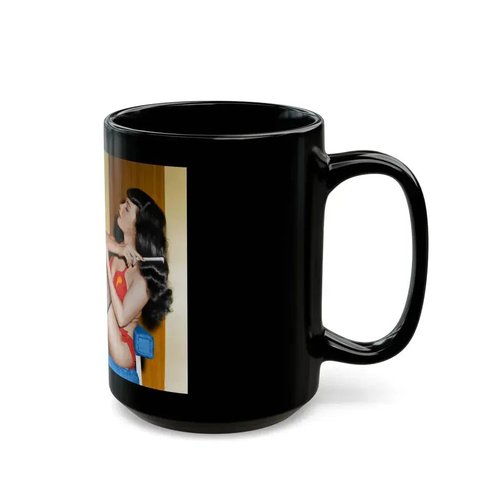 Bettie Page #67 (Vintage Female Icon) Black Coffee Mug - Go Mug Yourself