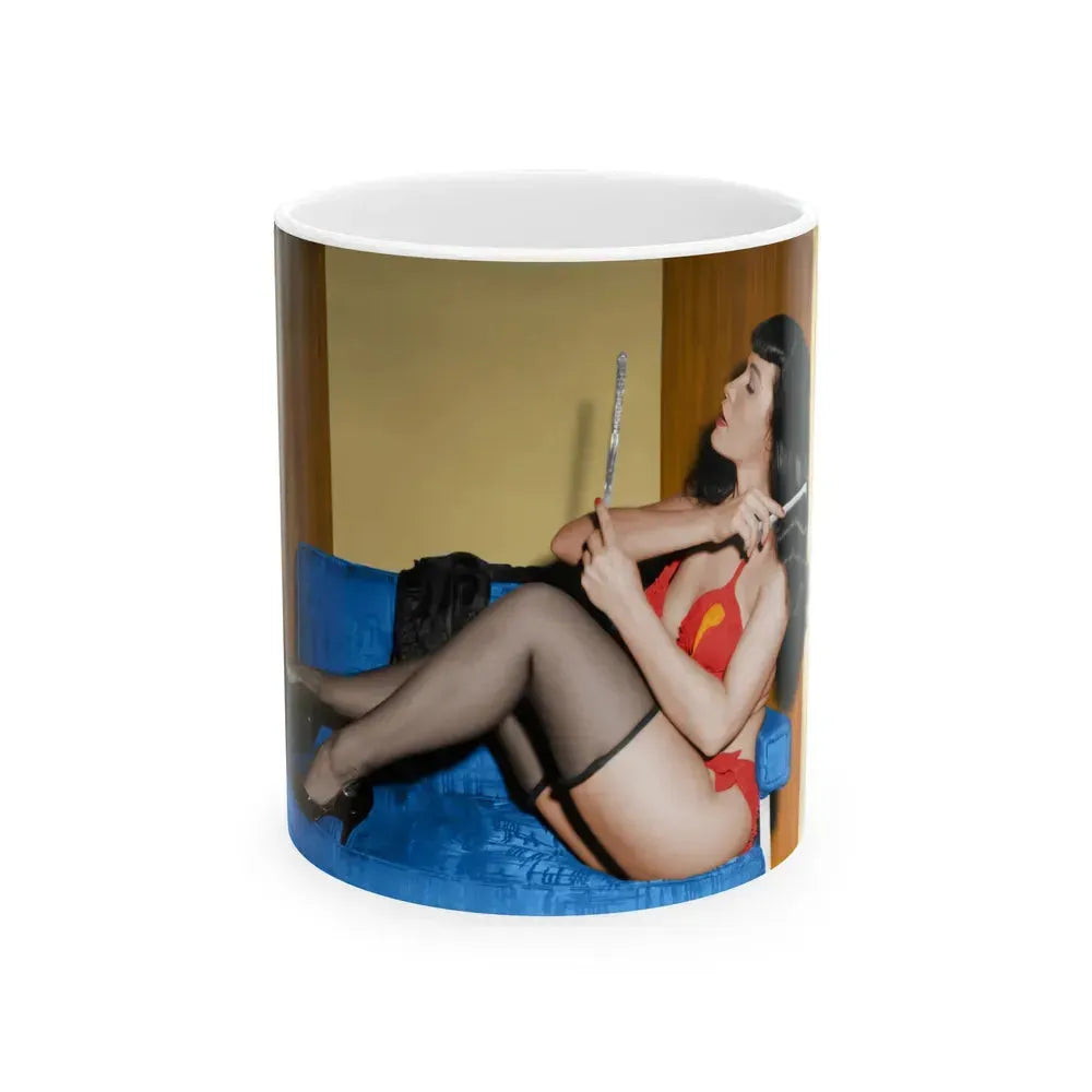 Bettie Page #67 (Vintage Female Icon) White Coffee Mug 11oz - Go Mug Yourself