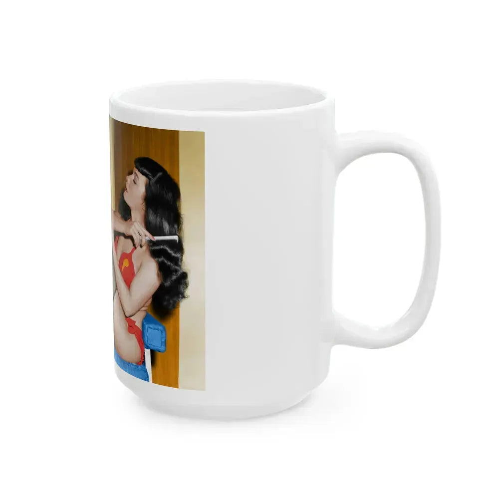 Bettie Page #67 (Vintage Female Icon) White Coffee Mug - Go Mug Yourself