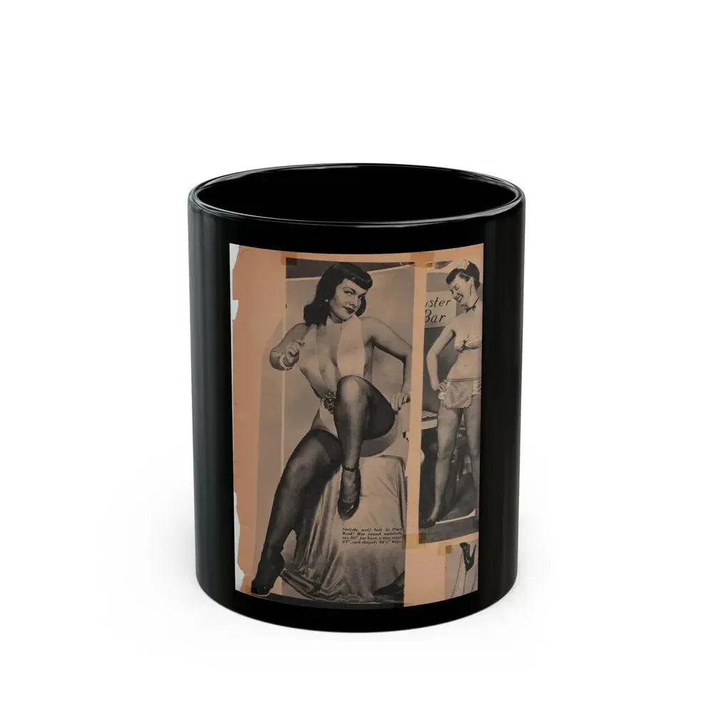 Bettie Page #68 (Vintage Female Icon) Black Coffee Mug 11oz - Go Mug Yourself
