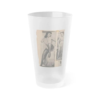 Bettie Page #68 (Vintage Female Icon) Frosted Pint Glass 16oz 16oz Frosted - Go Mug Yourself