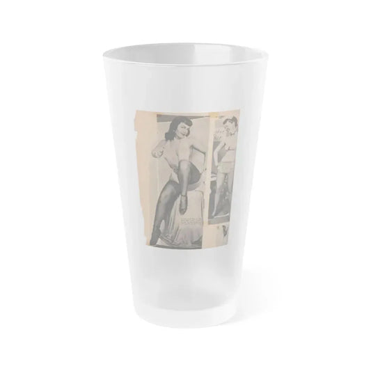 Bettie Page #68 (Vintage Female Icon) Frosted Pint Glass 16oz 16oz Frosted - Go Mug Yourself