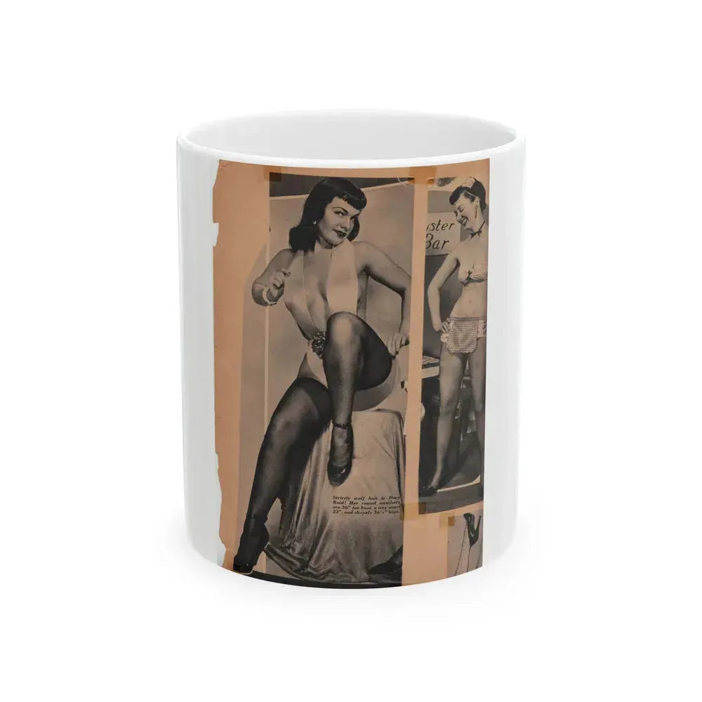 Bettie Page #68 (Vintage Female Icon) White Coffee Mug 11oz - Go Mug Yourself