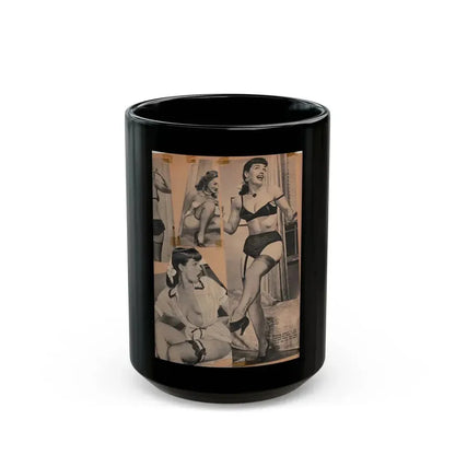 Bettie Page #69 (Vintage Female Icon) Black Coffee Mug 15oz - Go Mug Yourself