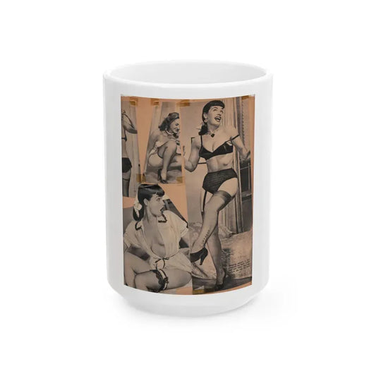 Bettie Page #69 (Vintage Female Icon) White Coffee Mug 15oz - Go Mug Yourself
