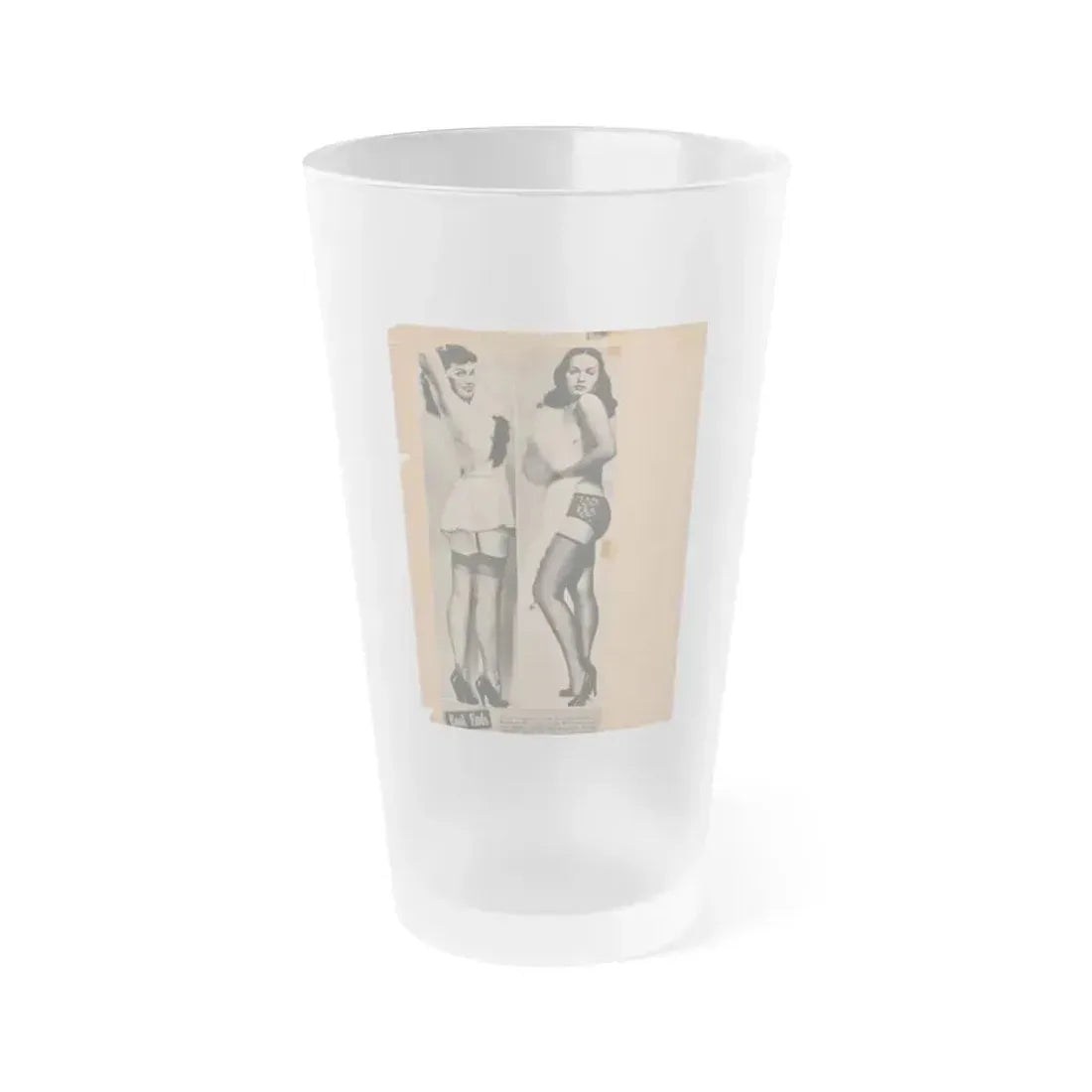 Bettie Page #70 (Vintage Female Icon) Frosted Pint Glass 16oz 16oz Frosted - Go Mug Yourself