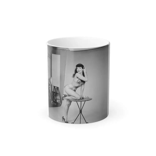 Bettie Page #72 (Vintage Female Icon) Color Changing Coffee Mug 11oz - Go Mug Yourself