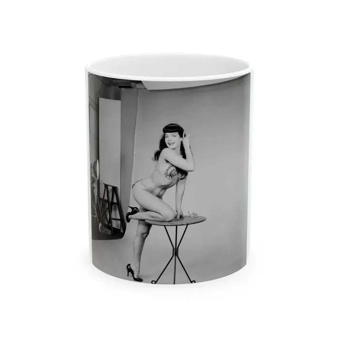 Bettie Page #72 (Vintage Female Icon) White Coffee Mug 11oz - Go Mug Yourself