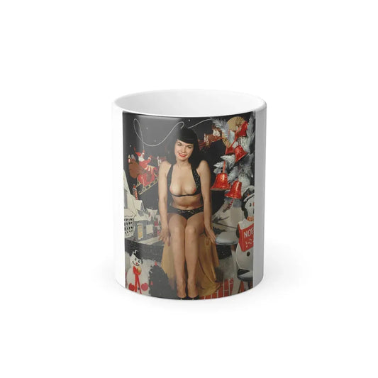 Bettie Page #720 (Vintage Female Icon) Color Changing Coffee Mug 11oz - Go Mug Yourself