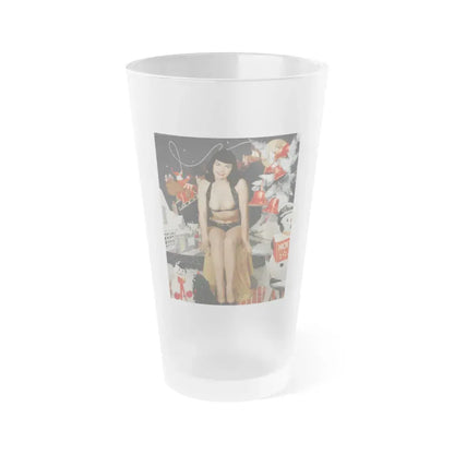 Bettie Page #720 (Vintage Female Icon) Frosted Pint Glass 16oz 16oz Frosted - Go Mug Yourself