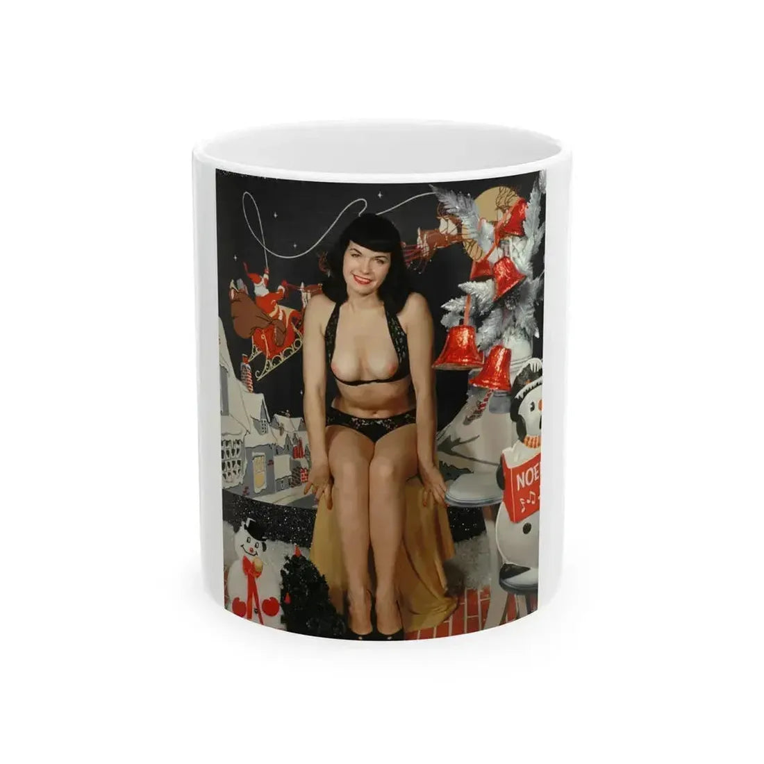 Bettie Page #720 (Vintage Female Icon) White Coffee Mug 11oz - Go Mug Yourself