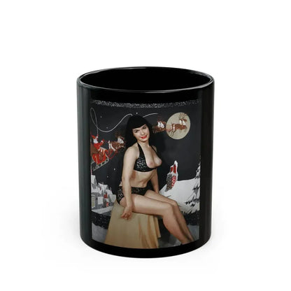 Bettie Page #721 (Vintage Female Icon) Black Coffee Mug 11oz - Go Mug Yourself