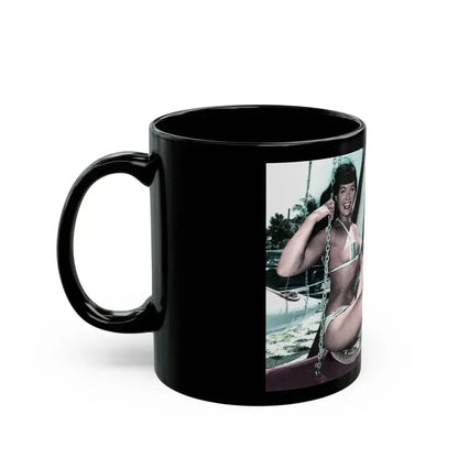 Bettie Page #722 (Vintage Female Icon) Black Coffee Mug - Go Mug Yourself