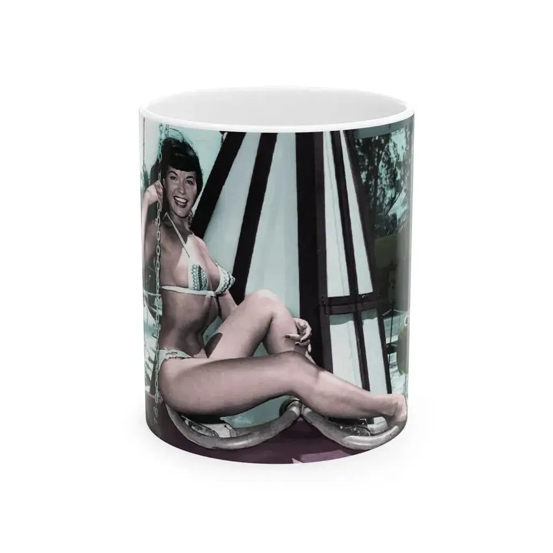 Bettie Page #722 (Vintage Female Icon) White Coffee Mug 11oz - Go Mug Yourself