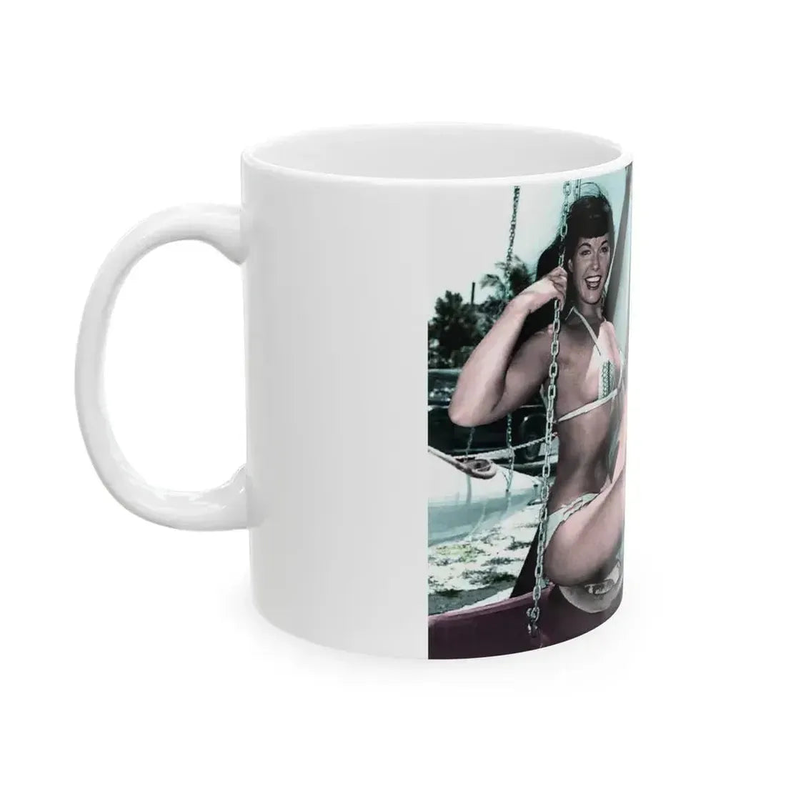 Bettie Page #722 (Vintage Female Icon) White Coffee Mug - Go Mug Yourself