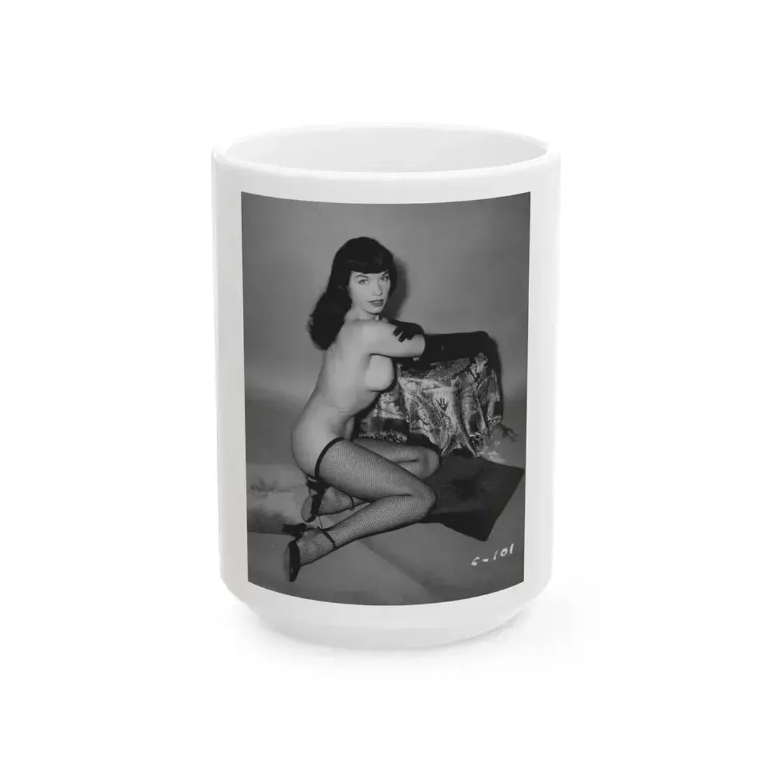 Bettie Page #73 (Vintage Female Icon) White Coffee Mug 15oz - Go Mug Yourself