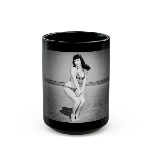 Bettie Page #732 (Vintage Female Icon) Black Coffee Mug 15oz - Go Mug Yourself