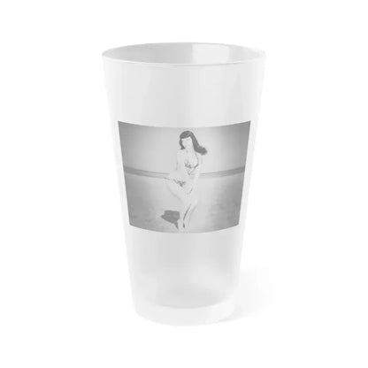 Bettie Page #732 (Vintage Female Icon) Frosted Pint Glass 16oz 16oz Frosted - Go Mug Yourself