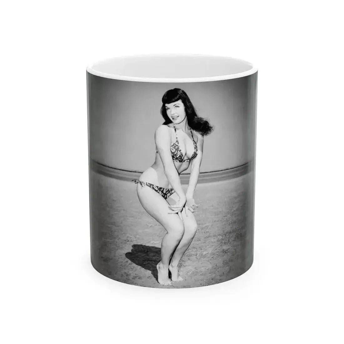 Bettie Page #732 (Vintage Female Icon) White Coffee Mug 11oz - Go Mug Yourself