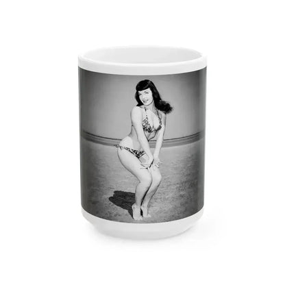Bettie Page #732 (Vintage Female Icon) White Coffee Mug 15oz - Go Mug Yourself