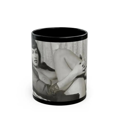 Bettie Page #743 (Vintage Female Icon) Black Coffee Mug 11oz - Go Mug Yourself