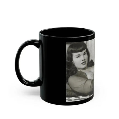 Bettie Page #743 (Vintage Female Icon) Black Coffee Mug - Go Mug Yourself