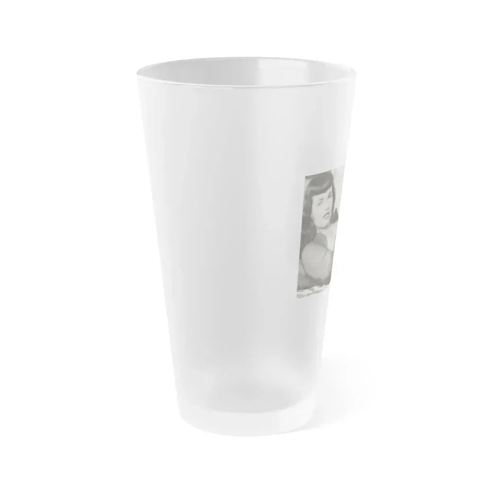 Bettie Page #743 (Vintage Female Icon) Frosted Pint Glass 16oz - Go Mug Yourself