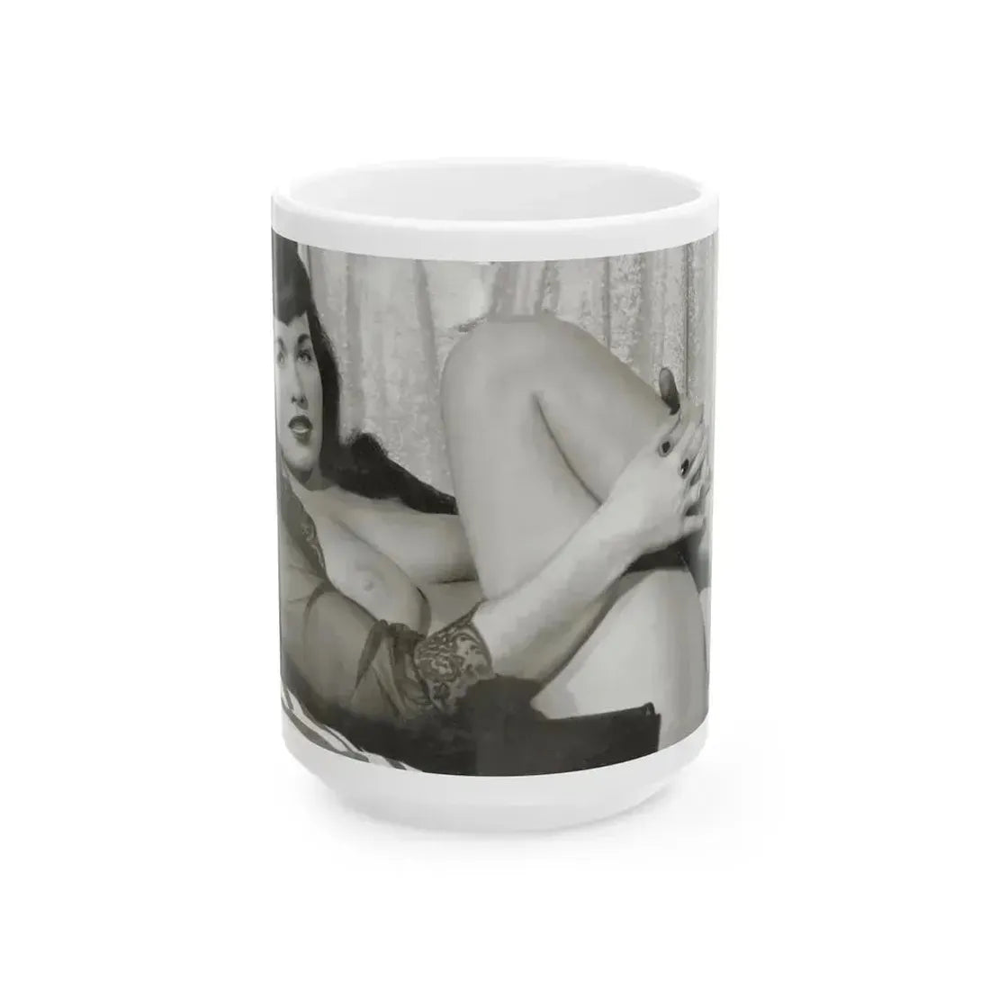 Bettie Page #743 (Vintage Female Icon) White Coffee Mug 15oz - Go Mug Yourself