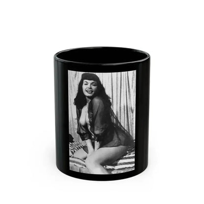 Bettie Page #744 (Vintage Female Icon) Black Coffee Mug 11oz - Go Mug Yourself