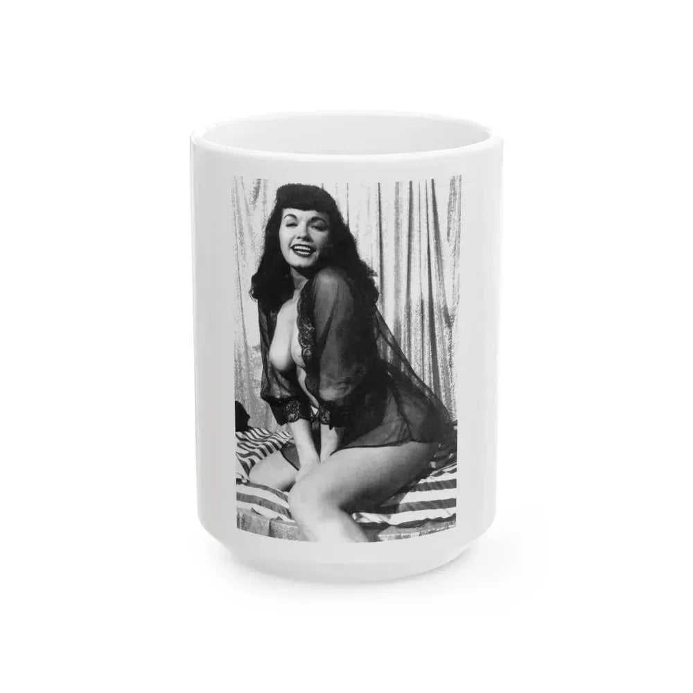 Bettie Page #744 (Vintage Female Icon) White Coffee Mug 15oz - Go Mug Yourself