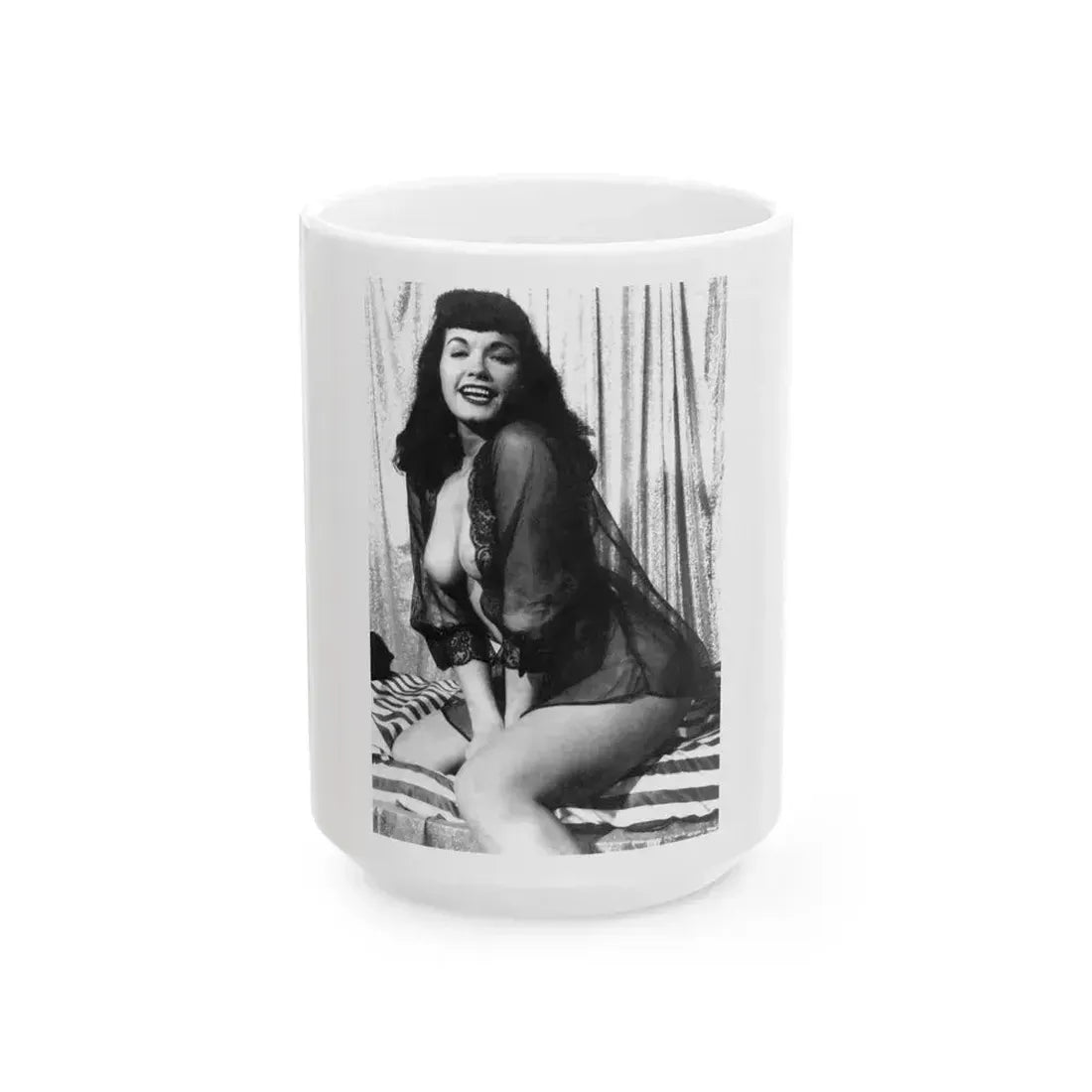 Bettie Page #744 (Vintage Female Icon) White Coffee Mug 15oz - Go Mug Yourself