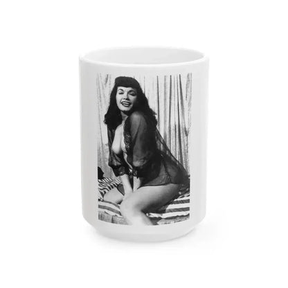 Bettie Page #744 (Vintage Female Icon) White Coffee Mug 15oz - Go Mug Yourself