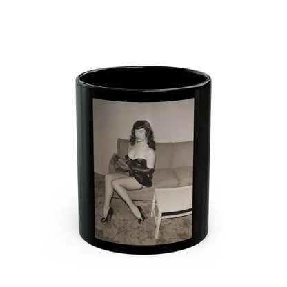 Bettie Page #75 (Vintage Female Icon) Black Coffee Mug 11oz - Go Mug Yourself