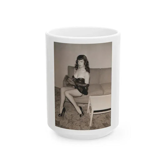 Bettie Page #75 (Vintage Female Icon) White Coffee Mug 15oz - Go Mug Yourself