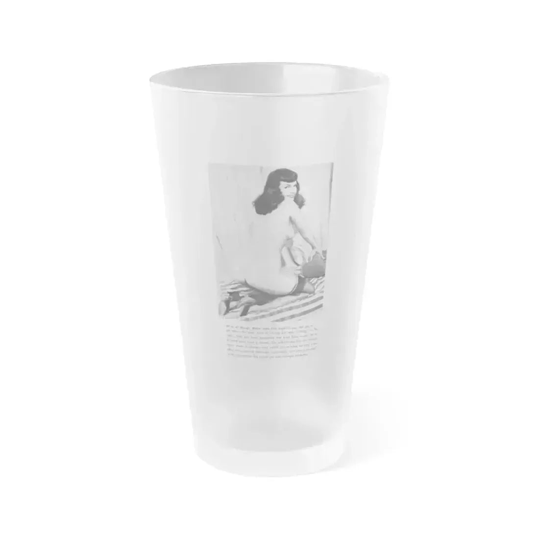 Bettie Page #750 (Vintage Female Icon) Frosted Pint Glass 16oz 16oz Frosted - Go Mug Yourself
