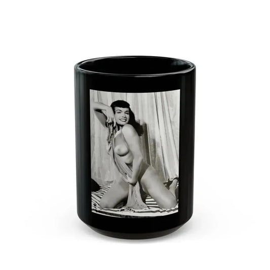 Bettie Page #752 (Vintage Female Icon) Black Coffee Mug 15oz - Go Mug Yourself
