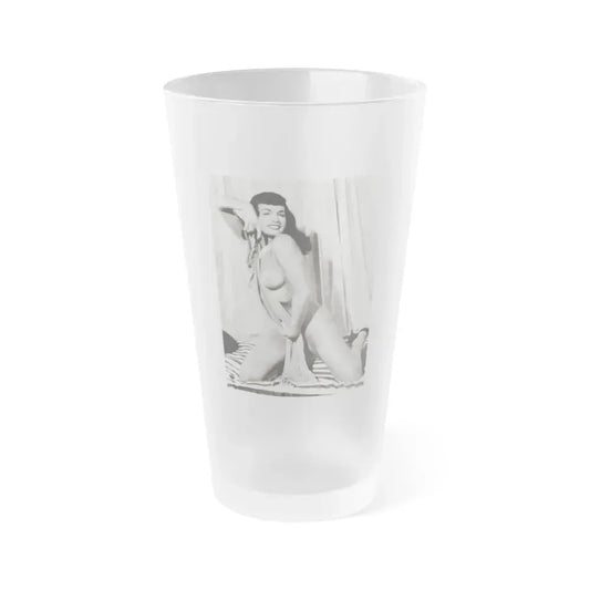 Bettie Page #752 (Vintage Female Icon) Frosted Pint Glass 16oz 16oz Frosted - Go Mug Yourself