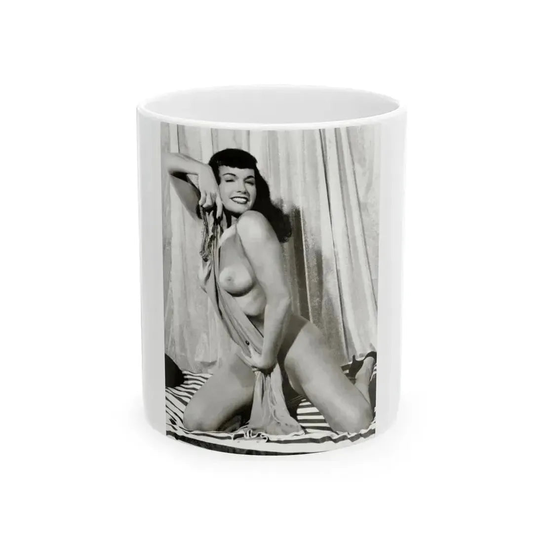 Bettie Page #752 (Vintage Female Icon) White Coffee Mug 11oz - Go Mug Yourself
