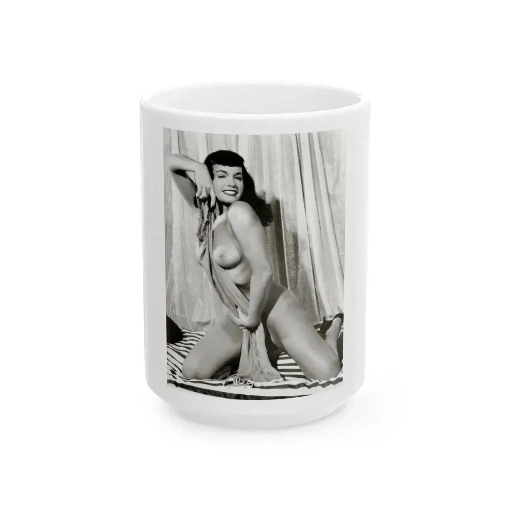 Bettie Page #752 (Vintage Female Icon) White Coffee Mug 15oz - Go Mug Yourself