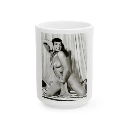 Bettie Page #752 (Vintage Female Icon) White Coffee Mug 15oz - Go Mug Yourself