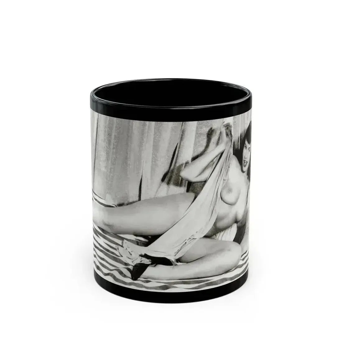 Bettie Page #753 (Vintage Female Icon) Black Coffee Mug 11oz - Go Mug Yourself