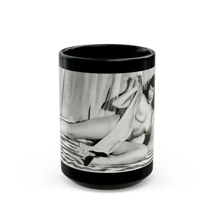 Bettie Page #753 (Vintage Female Icon) Black Coffee Mug 15oz - Go Mug Yourself