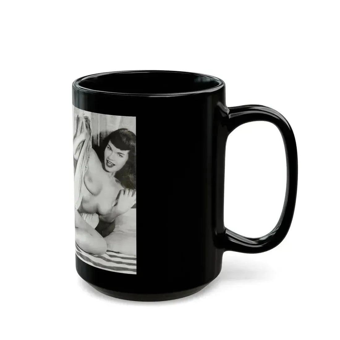 Bettie Page #753 (Vintage Female Icon) Black Coffee Mug - Go Mug Yourself