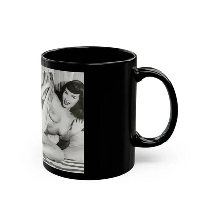 Bettie Page #753 (Vintage Female Icon) Black Coffee Mug - Go Mug Yourself