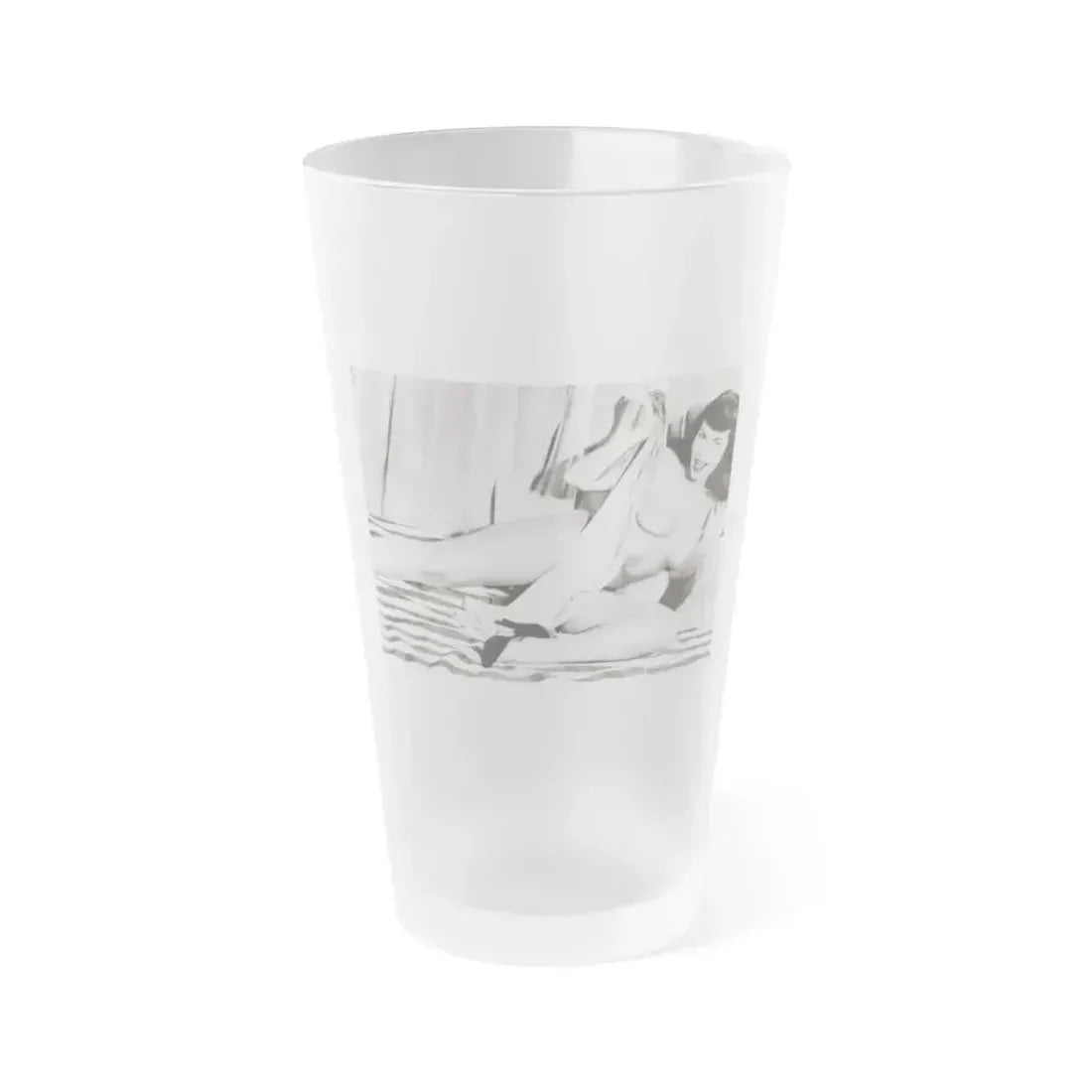 Bettie Page #753 (Vintage Female Icon) Frosted Pint Glass 16oz 16oz Frosted - Go Mug Yourself