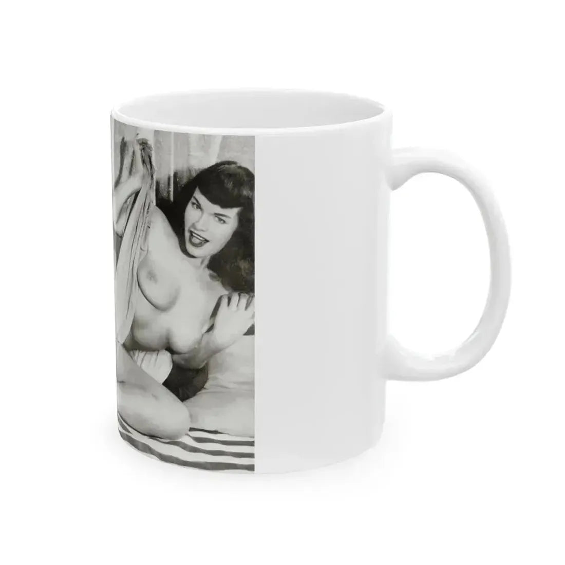 Bettie Page #753 (Vintage Female Icon) White Coffee Mug - Go Mug Yourself