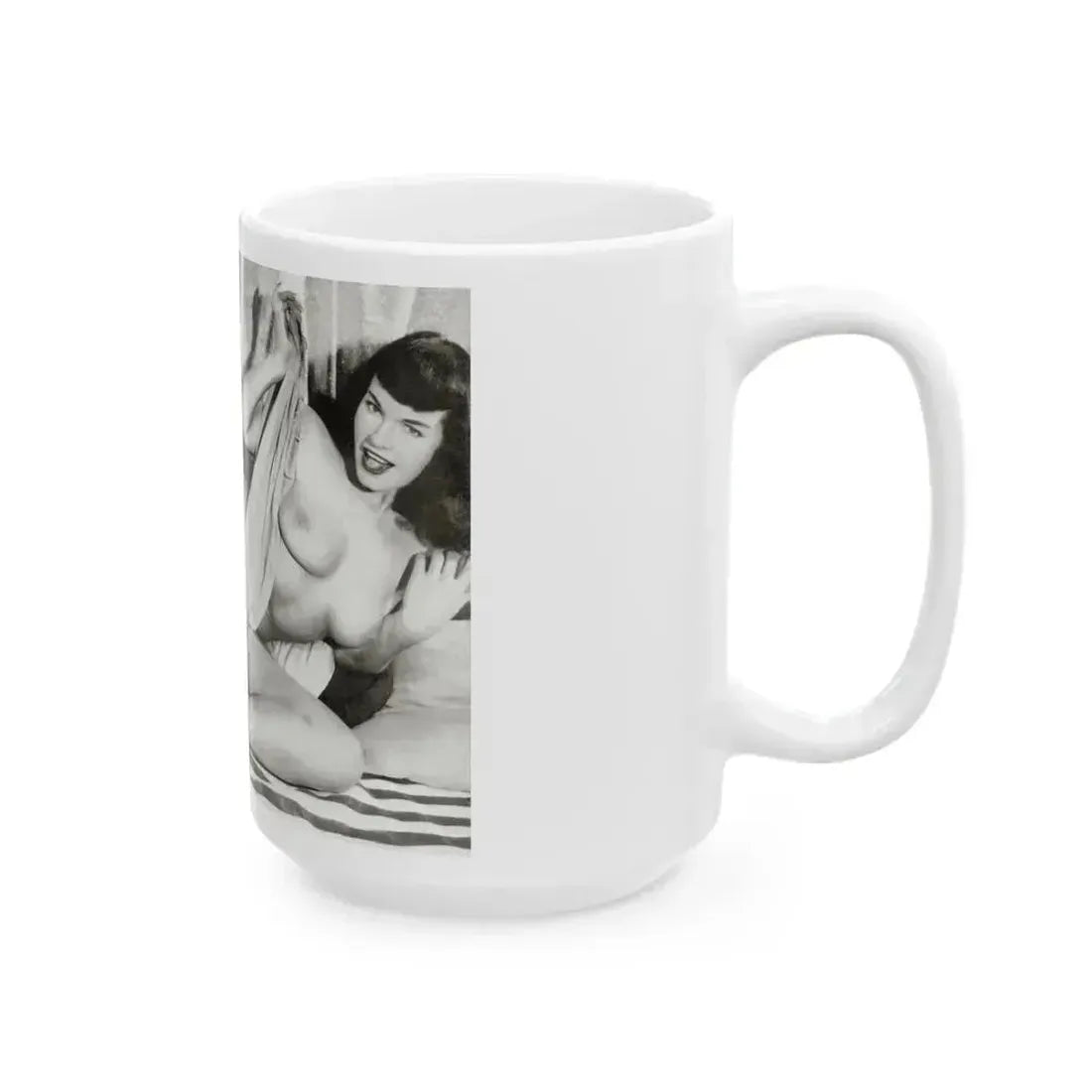 Bettie Page #753 (Vintage Female Icon) White Coffee Mug - Go Mug Yourself