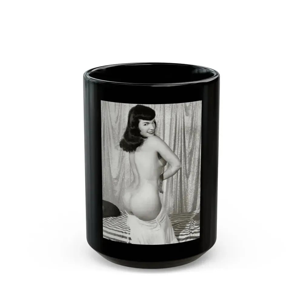 Bettie Page #754 (Vintage Female Icon) Black Coffee Mug 15oz - Go Mug Yourself