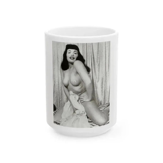 Bettie Page #755 (Vintage Female Icon) White Coffee Mug 15oz - Go Mug Yourself